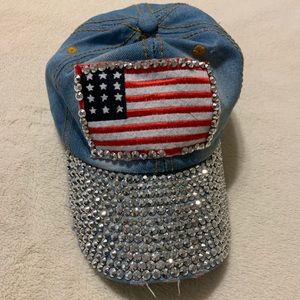 Women’s denim American flag Hat